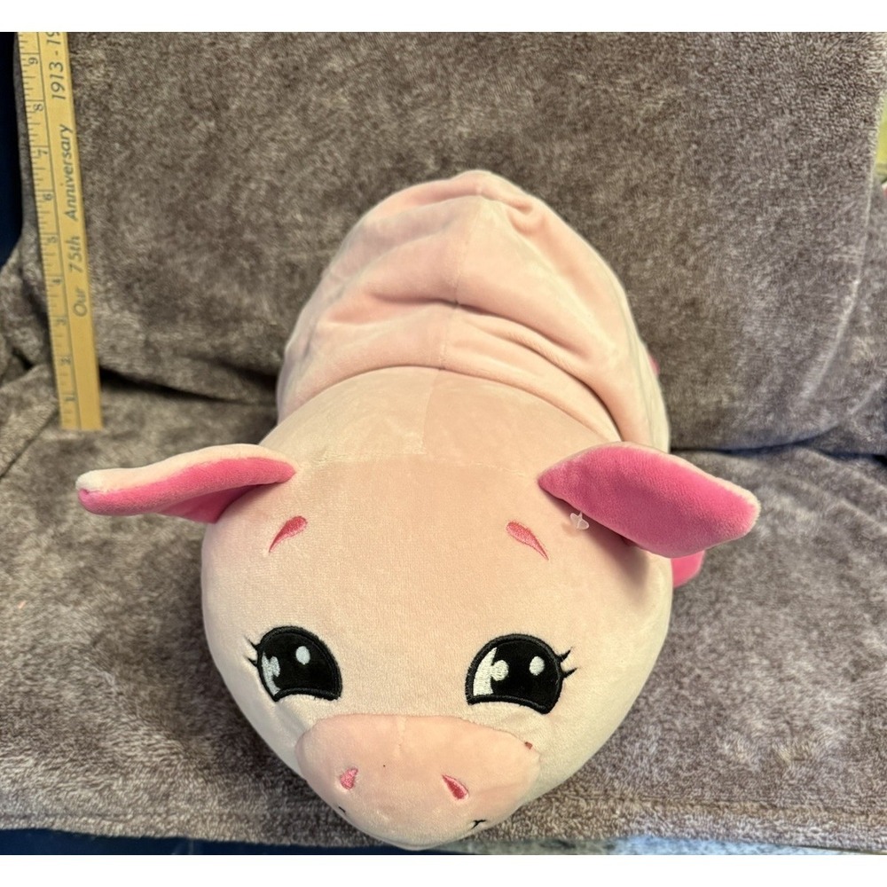FlipaZoo 16" Reversible Plush Ruby Pig to Sofie Cow 2-in-1 Stuffed Animal Pillow